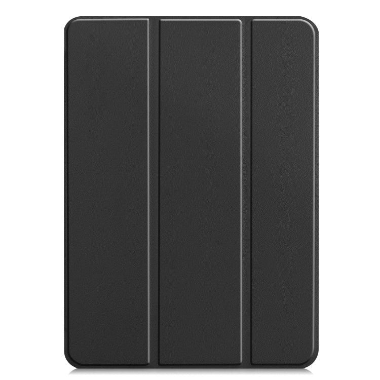 For iPad Pro 13 2024 Custer Pure Color 3-Fold Holder Smart Leather Tablet Case(Black) - iPad Pro 13 2024 Cases by buy2fix | Online Shopping UK | buy2fix