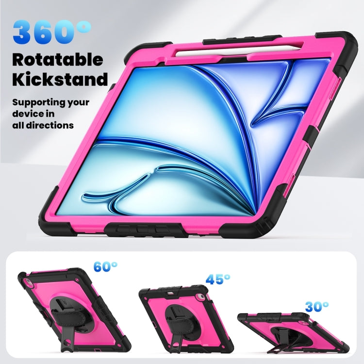 For iPad Air 13 2024 Silicone + PC Tablet Protective Case(Rose Red+Black) - iPad Air 13 2024 Cases by buy2fix | Online Shopping UK | buy2fix