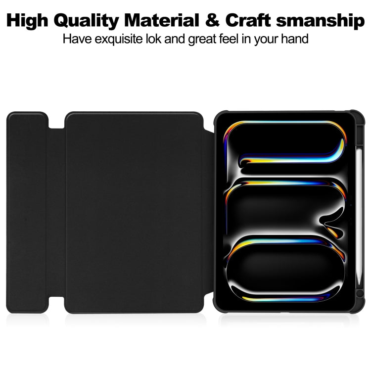 For iPad Pro 11 2024 Transparent Rotation Smart Leather Tablet Case with Keyboard(Black) - iPad Pro 11 2024 Cases by buy2fix | Online Shopping UK | buy2fix