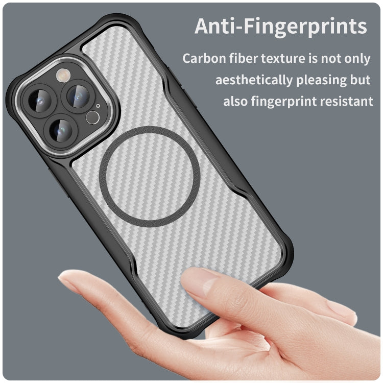 For iPhone 13 Pro Max Carbon Fiber Texture MagSafe Translucent Phone Case(Black) - iPhone 13 Pro Max Cases by buy2fix | Online Shopping UK | buy2fix