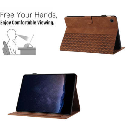 For Samsung Galaxy Tab A9 Building Blocks Embossed Leather Tablet Case(Brown) - Galaxy Tab A9 by buy2fix | Online Shopping UK | buy2fix