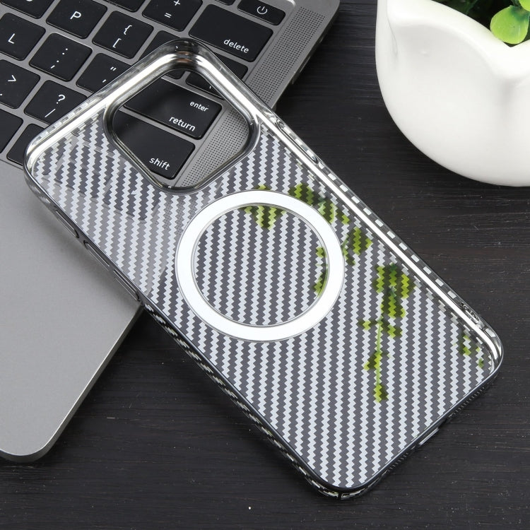 For iPhone 14 Pro Max 6D Plated Carbon Fiber Clear Magsafe PC Phone Case(Starry Black) - iPhone 14 Pro Max Cases by buy2fix | Online Shopping UK | buy2fix