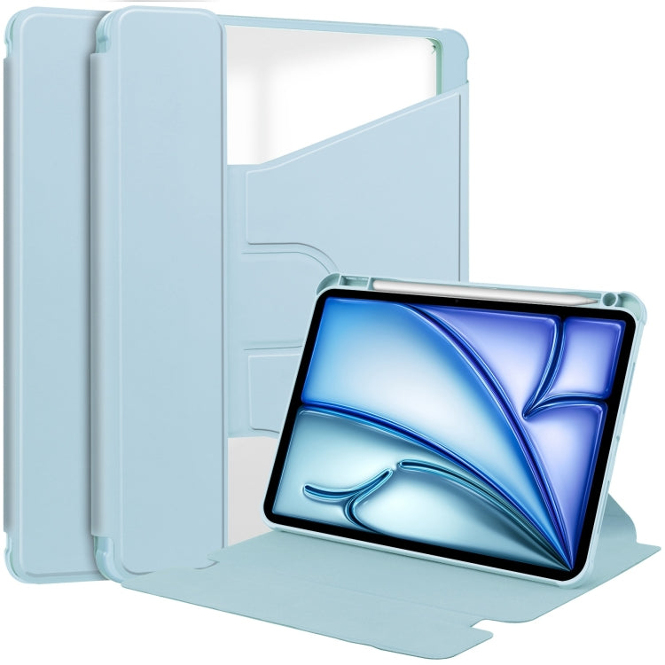 For iPad Air 11 2024 Transparent Rotation Smart Leather Tablet Case(Sky Blue) - iPad Air 11 2024 Cases by buy2fix | Online Shopping UK | buy2fix