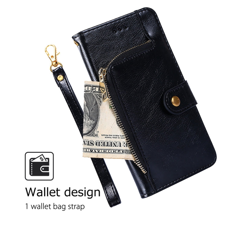 For Google Pixel 8a Zipper Bag Leather Phone Case(Black) - Google Cases by buy2fix | Online Shopping UK | buy2fix