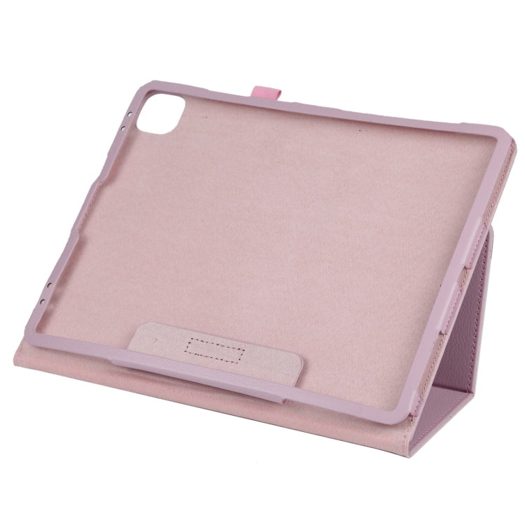 For iPad Pro 13 2024 Litchi Texture Solid Color Leather Tablet Case(Pink) - iPad Pro 13 2024 Cases by buy2fix | Online Shopping UK | buy2fix