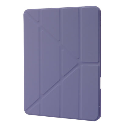 For iPad Pro 11 2024 Deformation Transparent Acrylic Leather Tablet Case(Lavender Grey) - iPad Pro 11 2024 Cases by buy2fix | Online Shopping UK | buy2fix