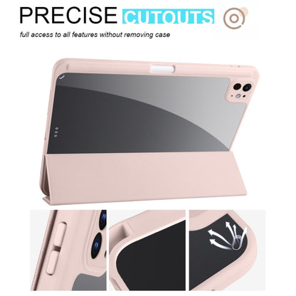 For iPad Pro 13 2024 Acrylic 3-folding Smart Leather Tablet Case(Pink) - iPad Pro 13 2024 Cases by buy2fix | Online Shopping UK | buy2fix