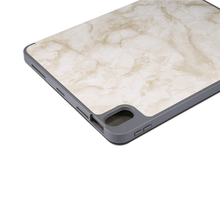 For iPad Air 11 2024 Three-fold Marble Texture Protective Tablet Case with Pen Slot(Smoky Gray) - iPad Air 11 2024 Cases by buy2fix | Online Shopping UK | buy2fix