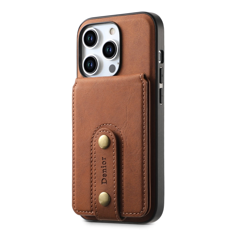 For iPhone 13 Pro Max Denior D14 NK Retro Pattern MagSafe Magnetic Card Holder Leather Phone Case(Brown) - iPhone 13 Pro Max Cases by Denior | Online Shopping UK | buy2fix