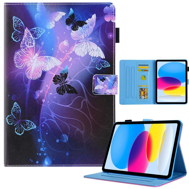 For iPad Pro 11 2024 Colored Drawing Leather Smart Tablet Case(Purple Butterflies) - iPad Pro 11 2024 Cases by buy2fix | Online Shopping UK | buy2fix