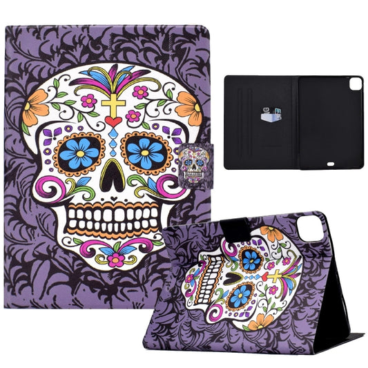 For iPad Pro 11 2024 Voltage Colored Drawing Smart Leather Tablet Case(Skull) - iPad Pro 11 2024 Cases by buy2fix | Online Shopping UK | buy2fix