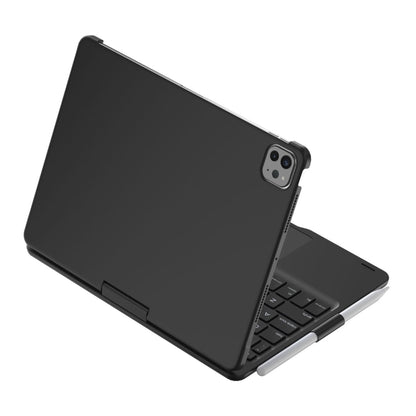 For iPad Pro 11 2024 F11AT 360 Degree Rotating Acrylic Bluetooth Keyboard Leather Case with Backlight(Black) - For iPad Pro by buy2fix | Online Shopping UK | buy2fix