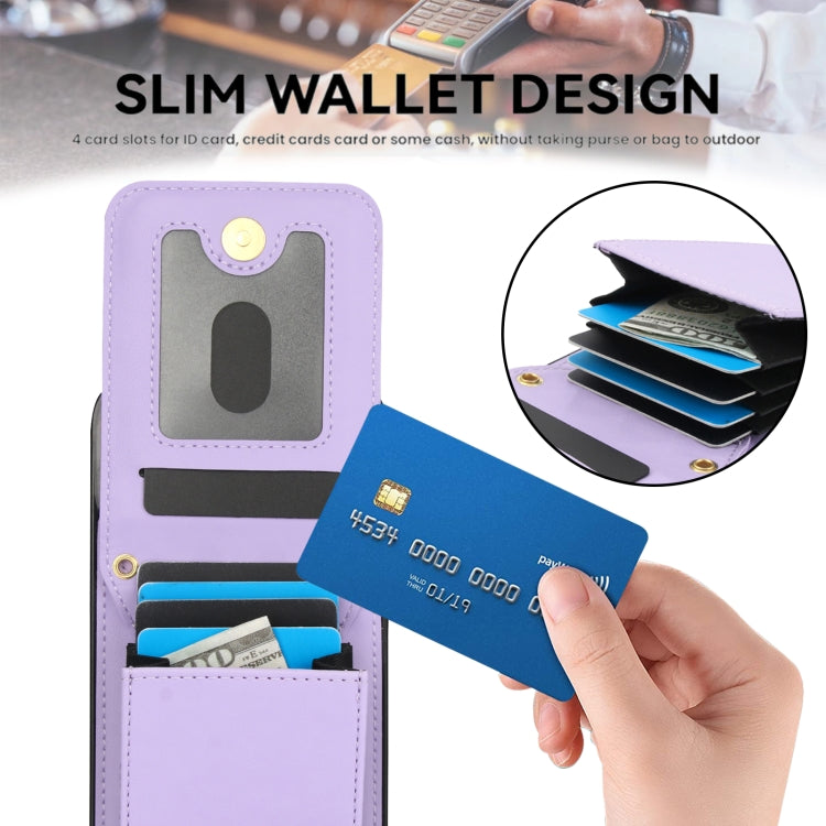 For iPhone 16 YM015 Crossbody Rhombic Card Bag RFID Phone Case(Light Purple) - iPhone 16 Cases by buy2fix | Online Shopping UK | buy2fix