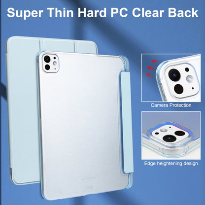 For iPad Pro 13 2024 3-fold Semi-transparent Frosted Smart Leather Tablet Case(Sky Blue) - iPad Pro 13 2024 Cases by buy2fix | Online Shopping UK | buy2fix