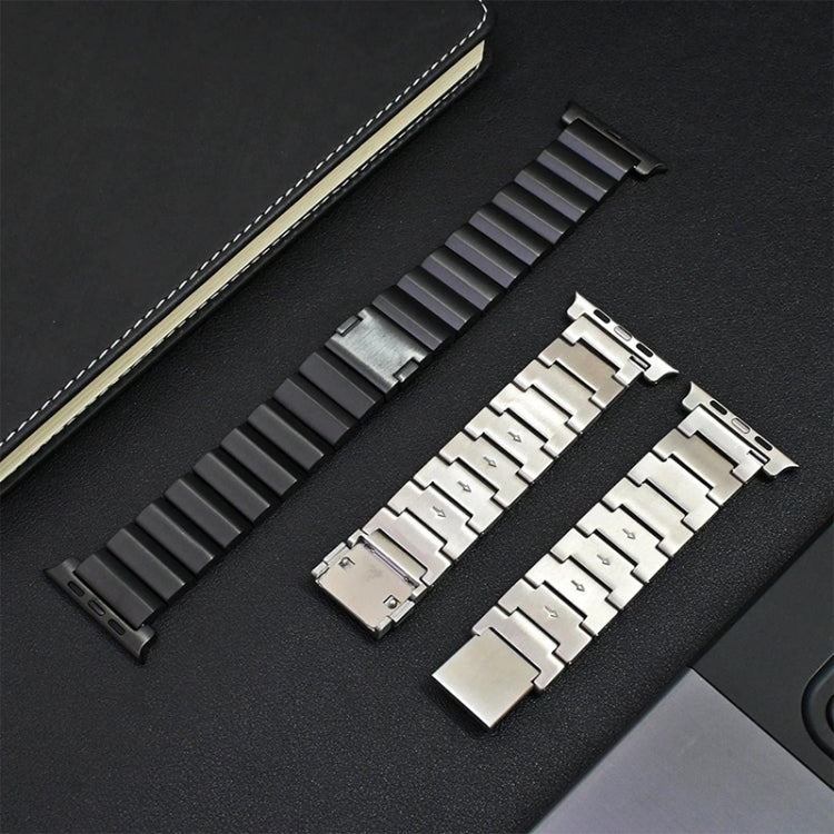 22mm One-Bead Magnetic Buckle Titanium Metal Watch Band(Silver) - 22mm Bands by buy2fix | Online Shopping UK | buy2fix