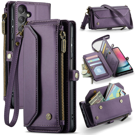 For Samsung Galaxy A24 CaseMe C36 Card Slots Zipper Wallet RFID Anti-theft Leather Phone Case(Purple) - Galaxy Phone Cases by CaseMe | Online Shopping UK | buy2fix