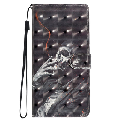 For iPhone 16 Plus 3D Pattern Leather Phone Case(Skull) - iPhone 16 Plus Cases by buy2fix | Online Shopping UK | buy2fix