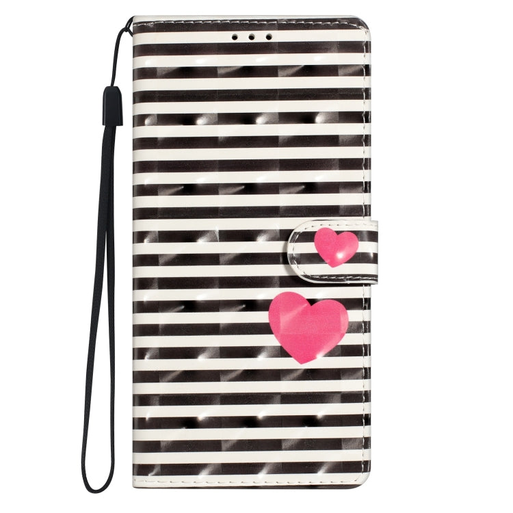 For iPhone 16 Pro 3D Pattern Leather Phone Case(Striped Heart) - iPhone 16 Pro Cases by buy2fix | Online Shopping UK | buy2fix