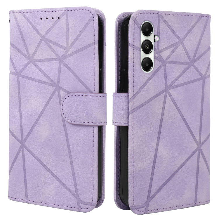 For Samsung Galaxy S24 / S25 5G Skin Feel Geometric Lines Leather Phone Case(Purple) - Galaxy S24 5G Cases by buy2fix | Online Shopping UK | buy2fix