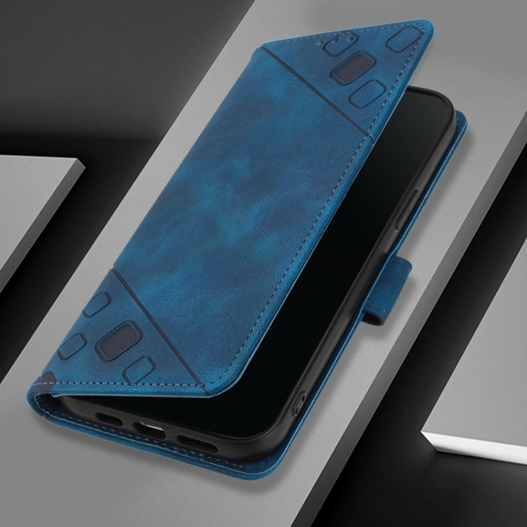 For Blackview A53 Skin Feel Embossed Leather Phone Case(Blue) - More Brand by buy2fix | Online Shopping UK | buy2fix