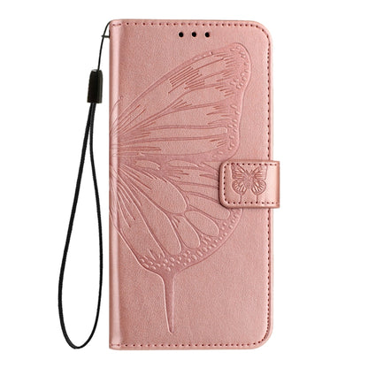 For Blackview A52 Embossed Butterfly Leather Phone Case(Rose Gold) - More Brand by buy2fix | Online Shopping UK | buy2fix