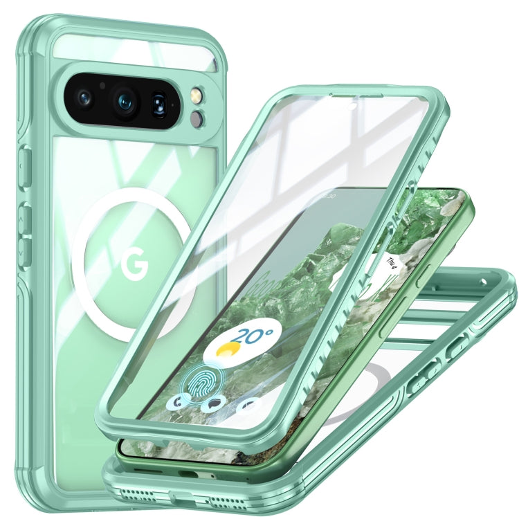 For Google Pixel 9 / 9 Pro RedPepper Transparent IP65 Life Waterproof Phone Case(Green) - Google Cases by RedPepper | Online Shopping UK | buy2fix