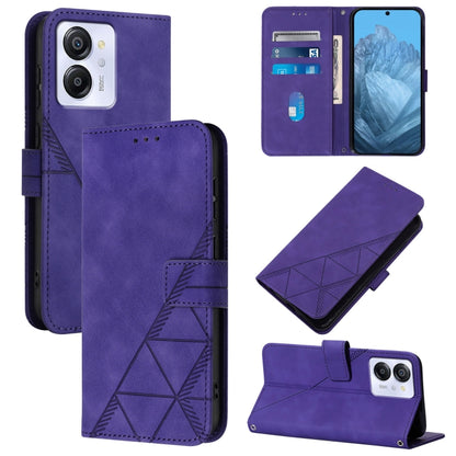 For Blackview Color 8 Crossbody 3D Embossed Flip Leather Phone Case(Purple) - More Brand by buy2fix | Online Shopping UK | buy2fix