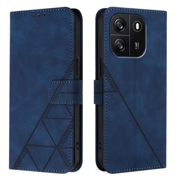 For Blackview Wave 6C Crossbody 3D Embossed Flip Leather Phone Case(Blue) - More Brand by buy2fix | Online Shopping UK | buy2fix