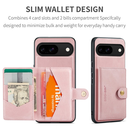 For Google Pixel 9 JEEHOOD J01 Retro Magnetic Detachable Wallet Phone Case(Pink) - Google Cases by JEEHOOD | Online Shopping UK | buy2fix