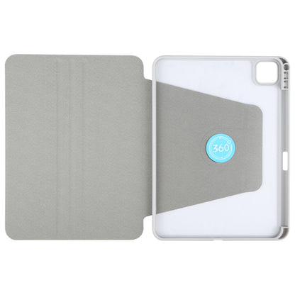 For iPad Air 13 2025 / 2024 GEBEI Acrylic TPU 3-folding Rotating Smart Tablet Leather Case withh Pen Slot(Grey) - iPad Air 13 2025 / 2024 Cases by GEBEI | Online Shopping UK | buy2fix