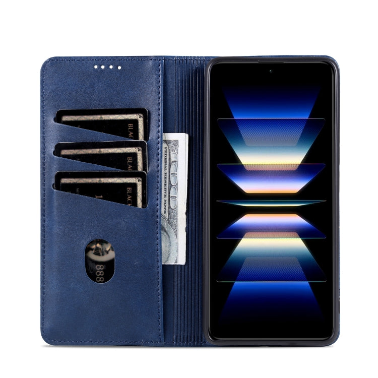 For Redmi Note 14 Pro 5G AZNS Magnetic Calf Texture Flip Leather Phone Case(Dark Blue) - Note 14 Pro Cases by AZNS | Online Shopping UK | buy2fix