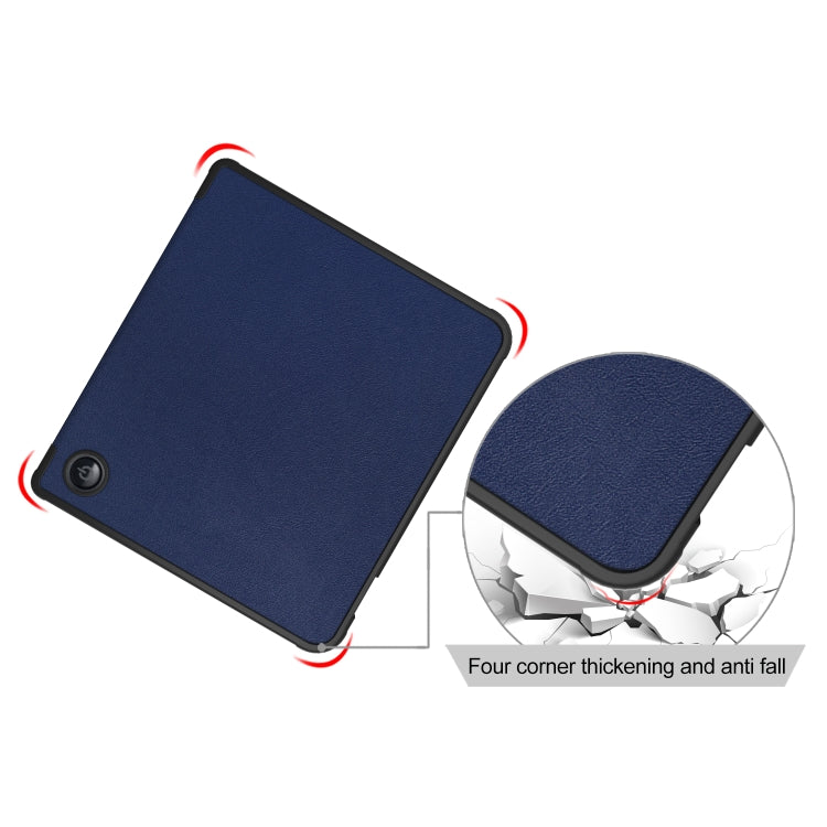 For Kobo Libra Colour 2024 Solid Color Deformation TPU Leather Smart Tablet Case(Dark Blue) - Others by buy2fix | Online Shopping UK | buy2fix