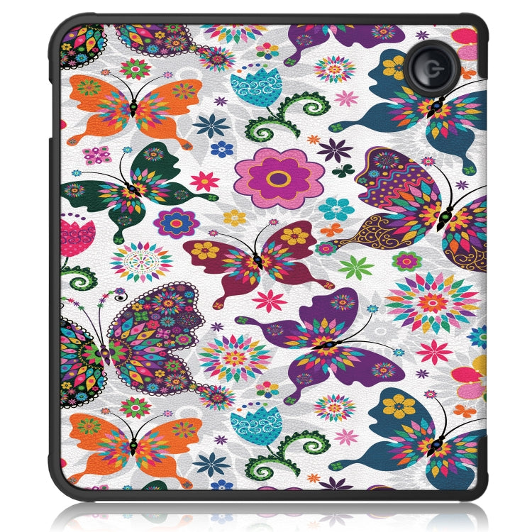 For Kobo Libra Colour 2024 Solid Color Deformation TPU Leather Smart Tablet Case(Butterflies) - Others by buy2fix | Online Shopping UK | buy2fix