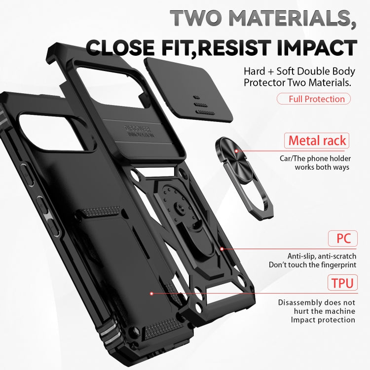 For Google Pixel 9 Sliding Camshield Holder Phone Case(Black) - Google Cases by buy2fix | Online Shopping UK | buy2fix