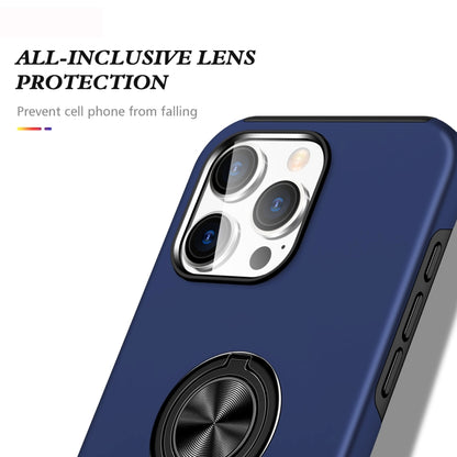 For iPhone 16 Pro Magnetic Ring Holder Phone Case(Navy Blue) - iPhone 16 Pro Cases by buy2fix | Online Shopping UK | buy2fix