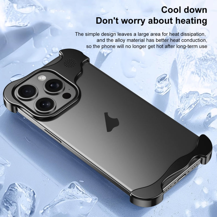 For iPhone 14 Pro Aromatherapy Alloy Frameless Phone Case(Blue) - iPhone 14 Pro Cases by buy2fix | Online Shopping UK | buy2fix