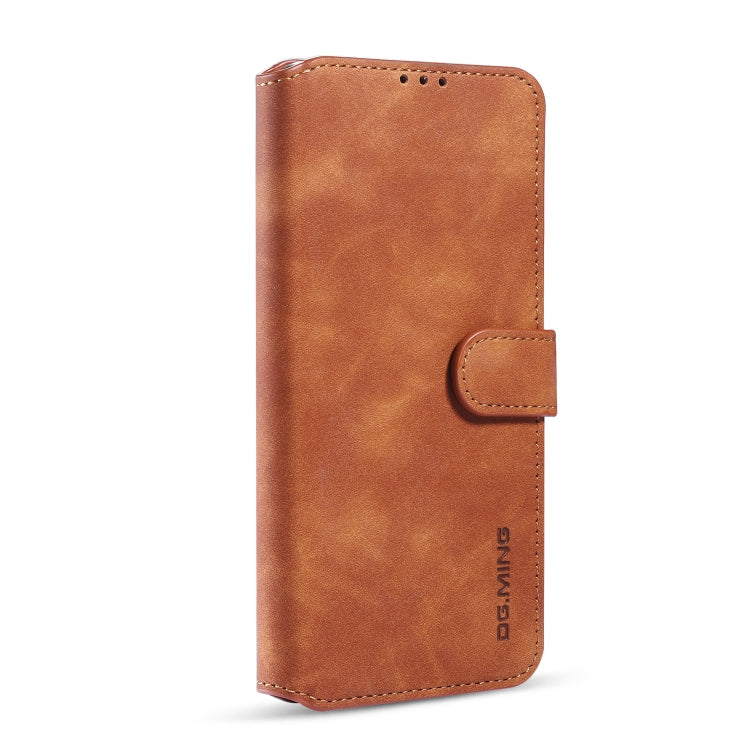 For Samsung Galaxy Note20 DG.MING Retro Oil Side Horizontal Flip Case with Holder & Card Slots & Wallet(Brown) - Galaxy Note20 Cases by DG.MING | Online Shopping UK | buy2fix