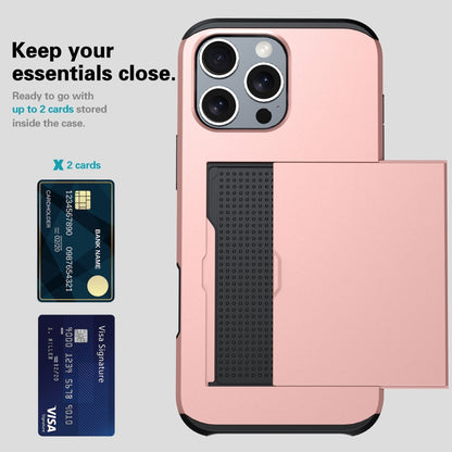 For iPhone 16 Pro Shockproof Armor Phone Case with Card Slot(Gold) - iPhone 16 Pro Cases by buy2fix | Online Shopping UK | buy2fix