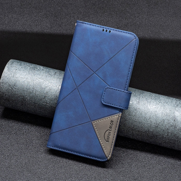 For Samsung Galaxy S25+ 5G Magnetic Buckle Rhombus Texture Leather Phone Case(Blue) - Galaxy S25+ 5G Cases by buy2fix | Online Shopping UK | buy2fix