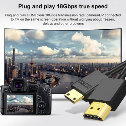 HDMI to Mini HDMI 4K UHD 18Gbps Video Connection Cable, Length:0.3m(Black) - Cable by buy2fix | Online Shopping UK | buy2fix