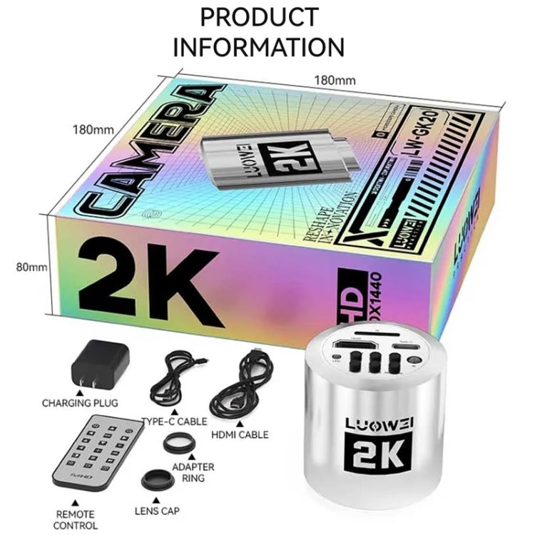 Luowei LW-GK20 UHD 1080P / 2K Microscope Camera with 5X Digital Zoom & Custom Storage - Microscope Magnifier Series by buy2fix | Online Shopping UK | buy2fix