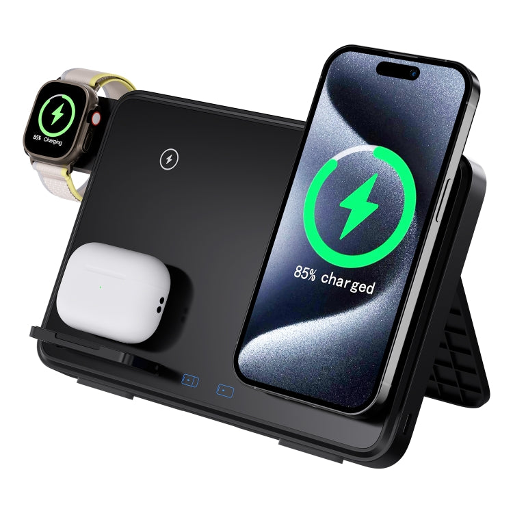 C30 15W 3 in 1 Magnetic Wireless Charger with Night Light(Black) - Wireless Charger by buy2fix | Online Shopping UK | buy2fix