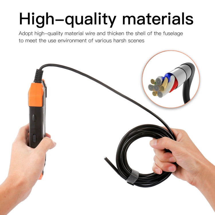 T20 4.3 inch IPS Screen 8mm Single Camera IP67 Waterproof Hard Cable Digital Endoscope, Length:10m(Black Orange) -  by buy2fix | Online Shopping UK | buy2fix