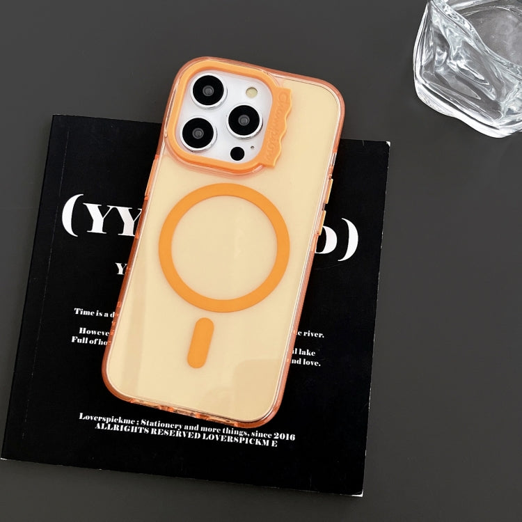 For iPhone 14 Pro Max MagSafe Colorful Wavy Circle PC Hybrid TPU Phone Case(Orange) - iPhone 14 Pro Max Cases by buy2fix | Online Shopping UK | buy2fix