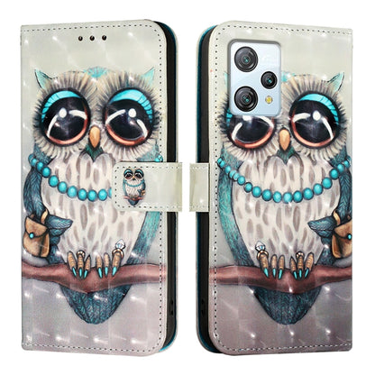 For Blackview A53 3D Painting Horizontal Flip Leather Phone Case(Grey Owl) - More Brand by buy2fix | Online Shopping UK | buy2fix