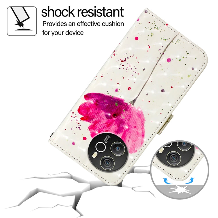 For Blackview Shark 8 3D Painting Horizontal Flip Leather Phone Case(Flower) - More Brand by buy2fix | Online Shopping UK | buy2fix