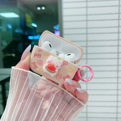 For AirPods 3 Fresh 3D Piglet Pattern Earbuds Box PC Case - For AirPods 3 by buy2fix | Online Shopping UK | buy2fix