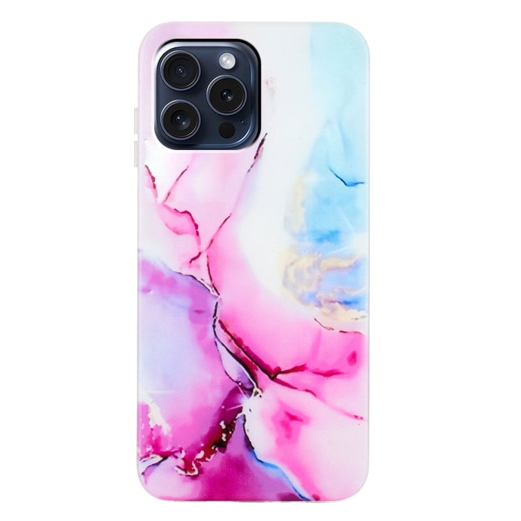 For iPhone 16 Pro IMD Marble TPU Phone Case(Pink Blue) - iPhone 16 Pro Cases by buy2fix | Online Shopping UK | buy2fix