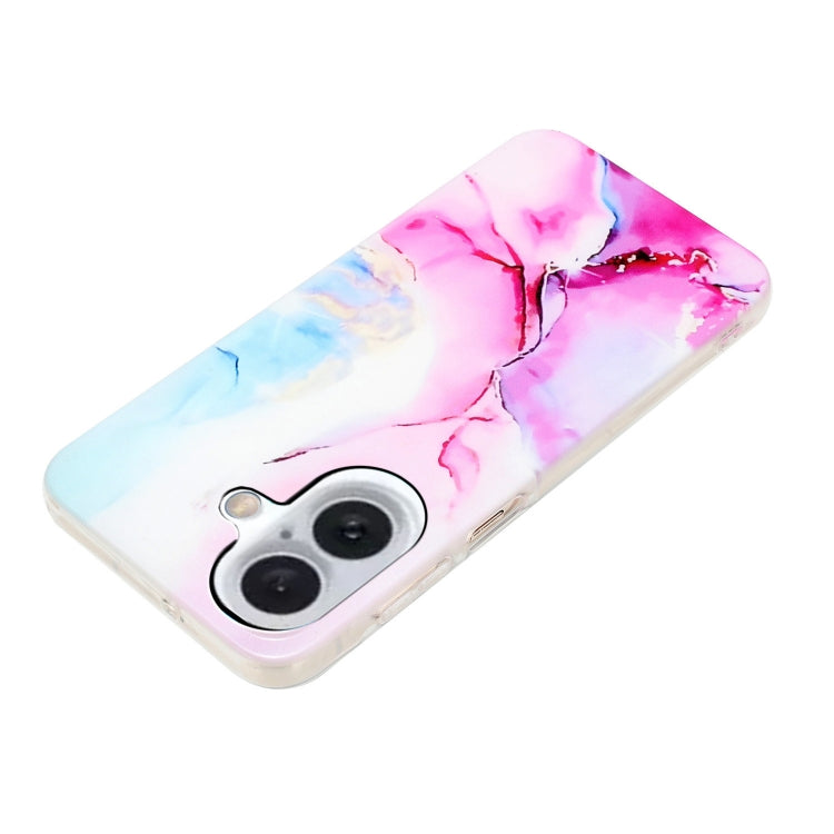 For iPhone 16 IMD Marble TPU Phone Case(Pink Blue) - iPhone 16 Cases by buy2fix | Online Shopping UK | buy2fix