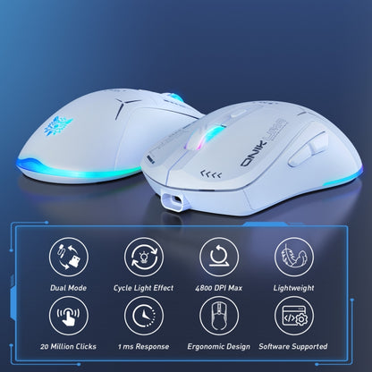 ONIKUMA CW917 RGB 4800DPI Dual Mode Wired + 2.4GHz Wireless Mouse(White) - Wireless Mice by ONIKUMA | Online Shopping UK | buy2fix